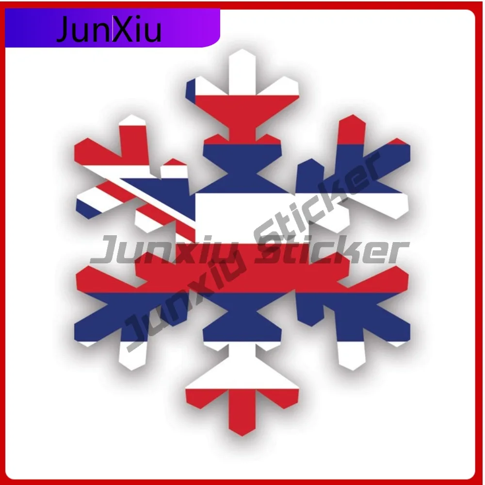 

Creative Hawaii Snowflake Sticker Uv Protected Decalshi Snow Flake Snowboard Snowboarding Ski Sking Outdoors Winter Decal