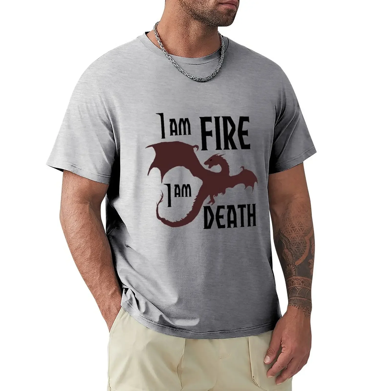 

I AM FIRE I AM DEATH ! T-Shirt vintage animal prinfor boys t shirt for men