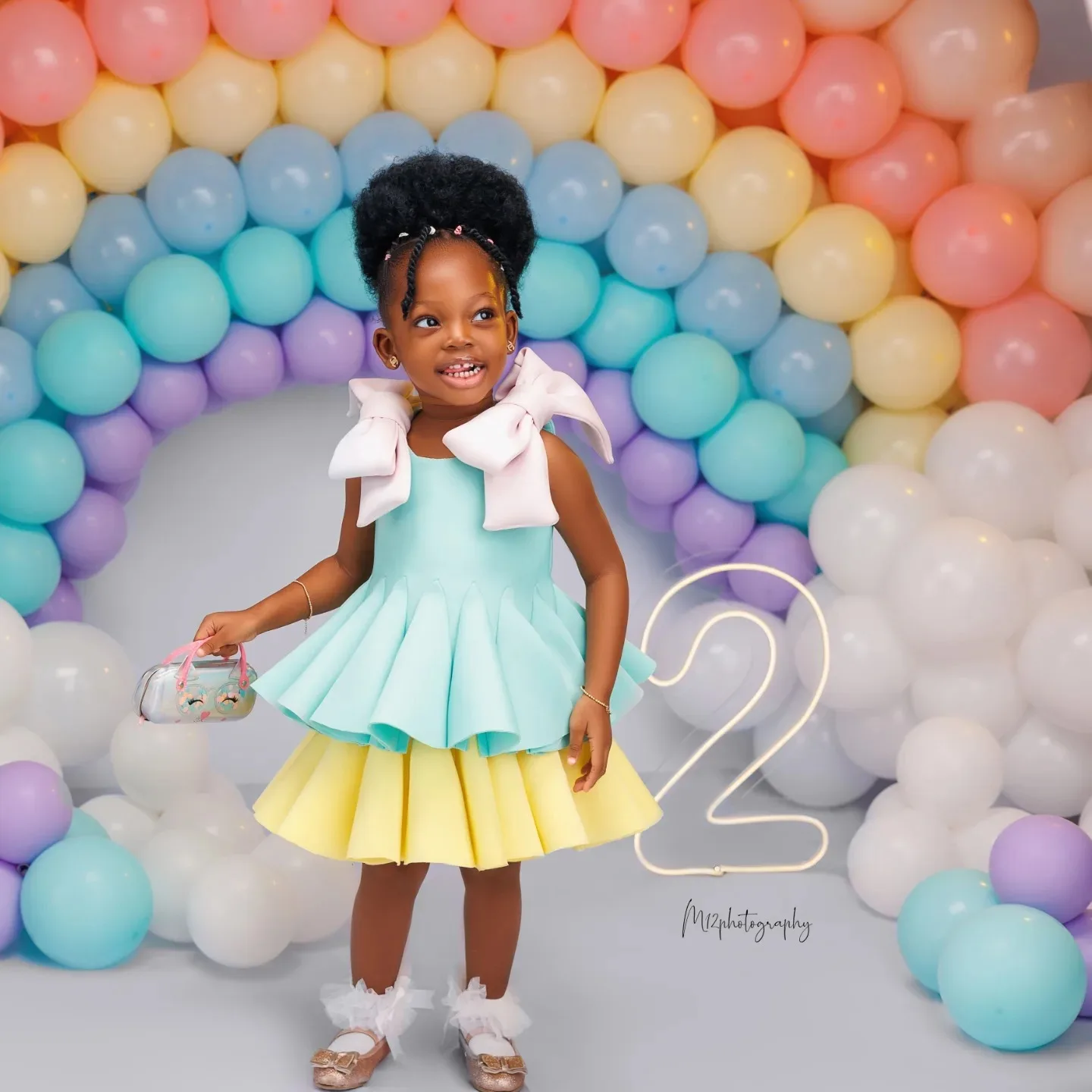 

Customized Bow Girls Birthday Party Dresses Knee Length Flower Girl Dresses Baby Kids Formal Wear for Photo Shoot