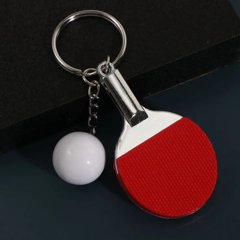 7 Color Tennis Ball Pendant Badminton Table Tennis Keychain Ping Pong Key Ring Table Tennis Racket Sports Keyring DIY