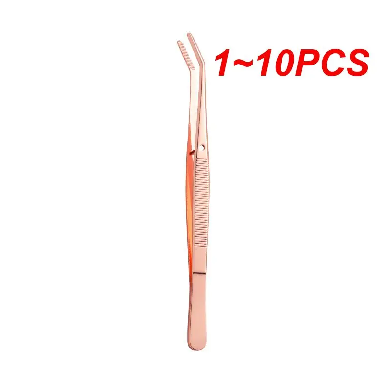 1~10PCS Long Stainless Steel Straight and Curved Nippers Tweezers Reptile Feeding Tongs for Reptile Snakes Lizards Spider