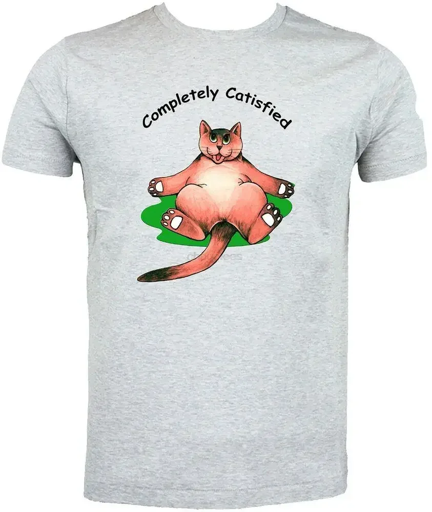 Cartoon Cat T shirt Completely Catisfied!  Choice of sizecolour! menswomens