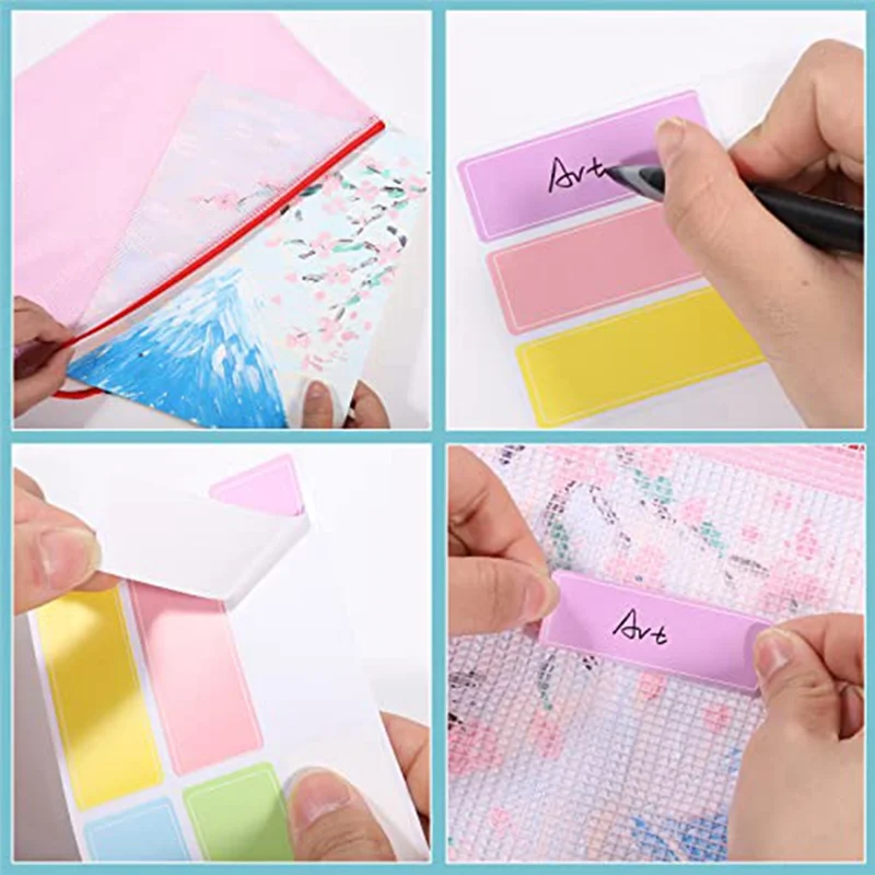 20 Pack Document Pockets A4+A5+A6, File Folder Plastic Zip Pocket Zipper Pocket Mesh Pouch With Zipper (4 Colors)