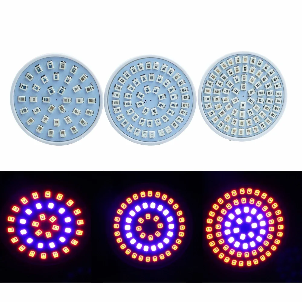 

1X Led Grow Light Ampolletas Led E27 220V Grow Lamps for Flowering Plant and Hydroponics Outdoor Spot Lighting 80Leds Bulb Lamp