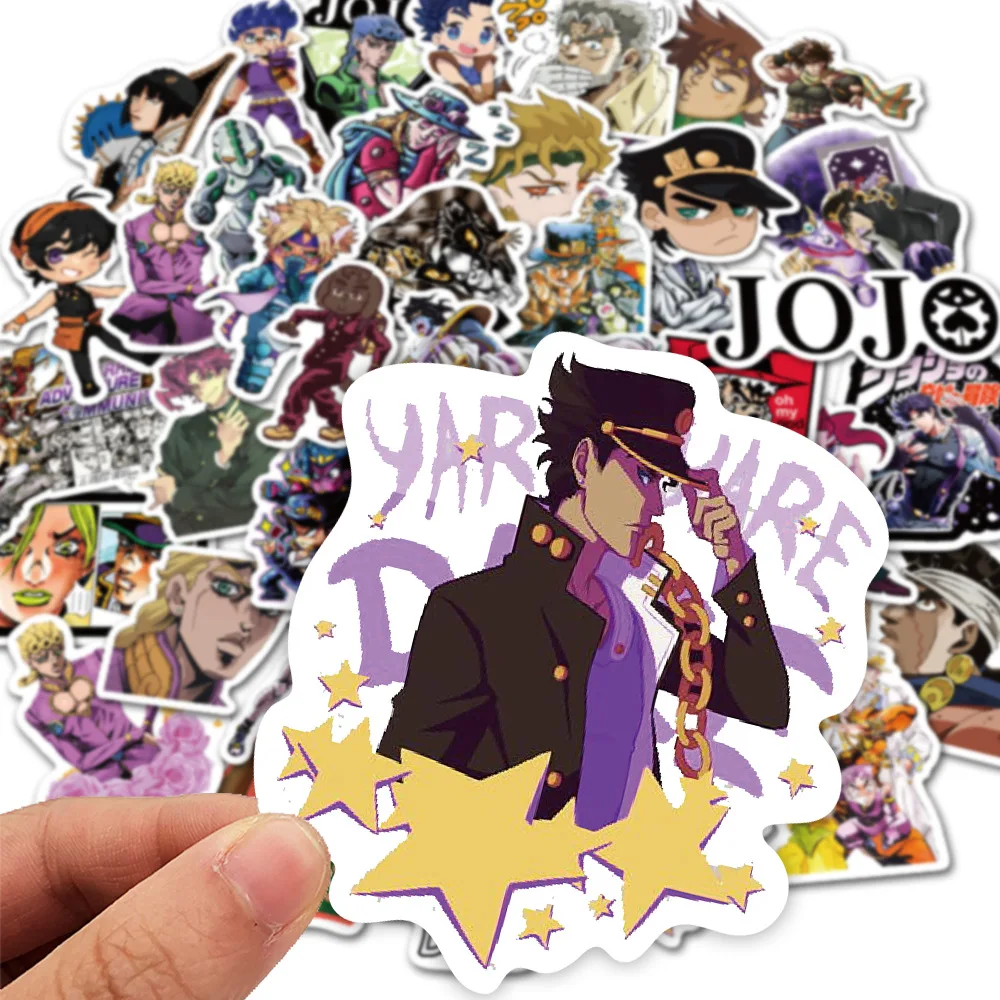 50pcs Anime JoJo\'s Bizarre Adventure Graffiti Stickers Waterproof Laptop Skateboard Stickers Decoration Supplies