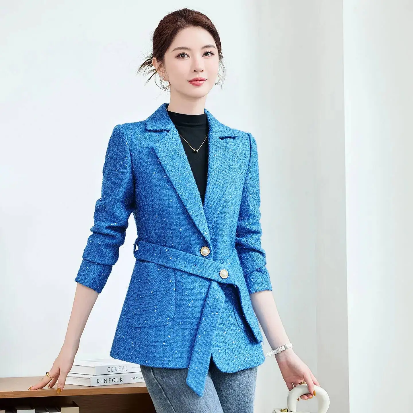 Autumn Winter Formal Elegant Styles Blazers Jackets Coat Professional Career Interview Outwear Tops Clothes Office Ladies
