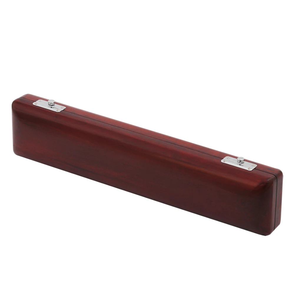 

16 Box Wooden Case For 17 Hole Open Hole Flute Rosewood Fabric Lined Protection Bag Scratch Impact Resistant Classic Style Music