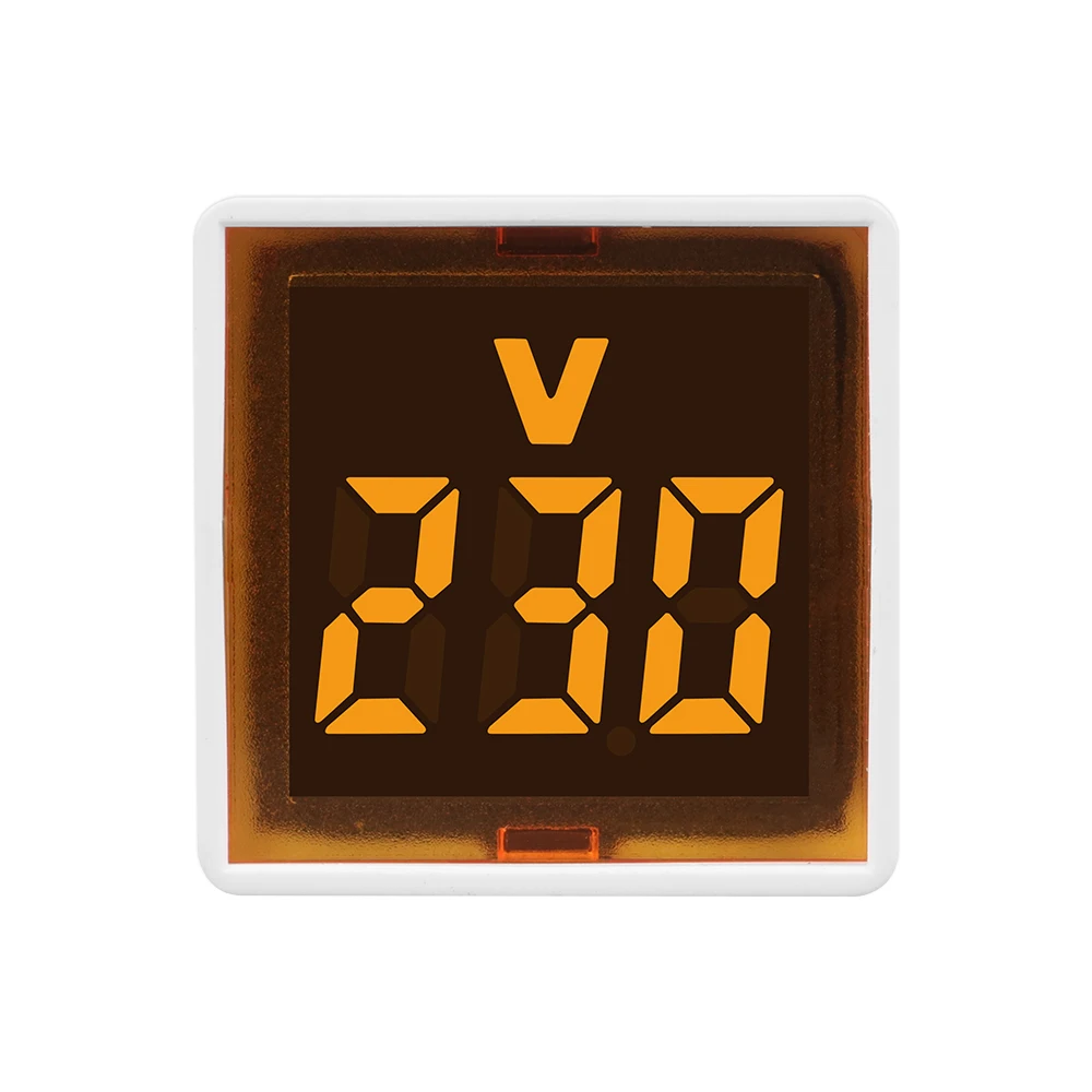 AC 220V/230V Universal Square European Plug Type Household Digital AC Voltmeter Indicator Voltage Measurement Range: 50~500V