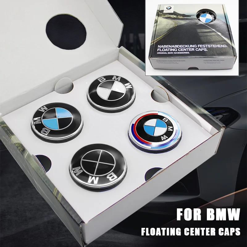 For BMW G11 G12 G30 G32 G38 G01 G08 G02 G05 F45 F46 F52 F48 F49 F39  Auto Accessories 4pcs 56mm 68mm Floating Wheel Center Caps