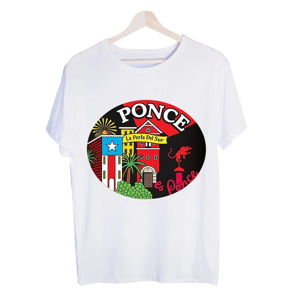 Men's Ponce Cityscape Graphic Tee, Short Sleeve Crew Neck T-Shirt for Casual Urban Wear and Travel Outfits