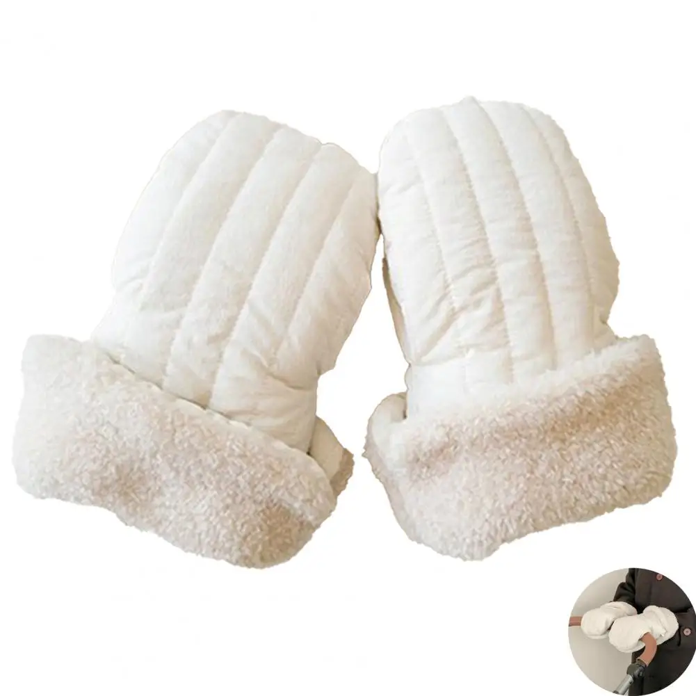 Winter Stroller Gloves Waterproof Warm Hand Muff Cold Weather Windproof Universal Plush Lined Mittens for Baby Parents Stroll Sh