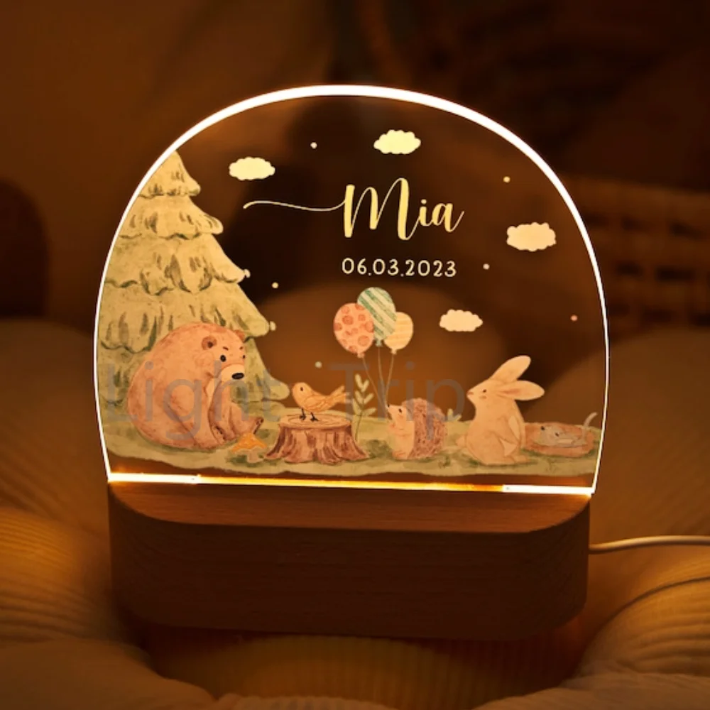 Veilleuse LED dinosaure 3D pour enfants, belle lampe D37, USB, lunettes en acrylique, veilleuse de table pour enfants, décor de chambre, nouveau