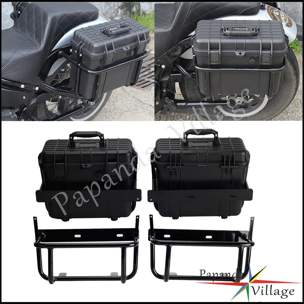 For Harley Softail FXBB FXBBS FXST FLSB FLSL FXLR S FXLRS FLHC FLHCS FLFB FLFBS 2018-2022 Saddle Bag Case Box W/ Mount Bracket