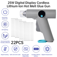 25W Digital Display Hot Melt Glue Gun With 22Pcs Transparent Glue Stick Mini Gun Home Electric Heat Temperature Gun Repair Tool