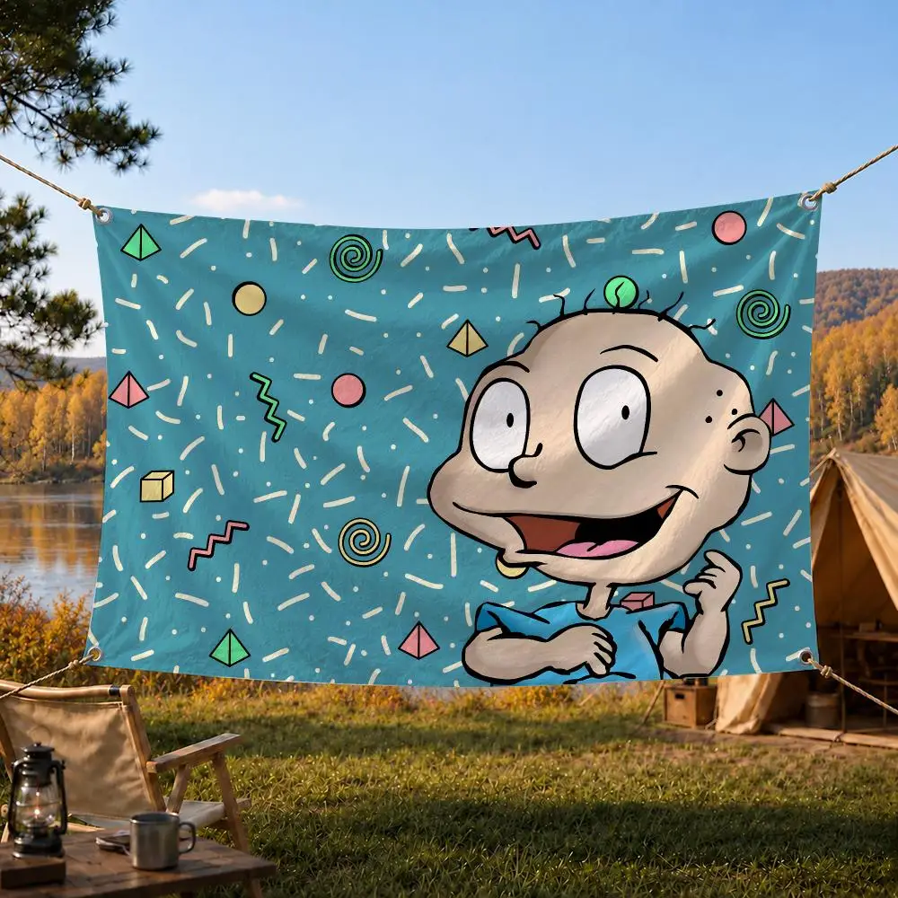 Rugrats 90s Cartoon Classic Retro Flags Home Yard & Garden Decor Banner - Indoor Outdoor Wall Hanging Flag