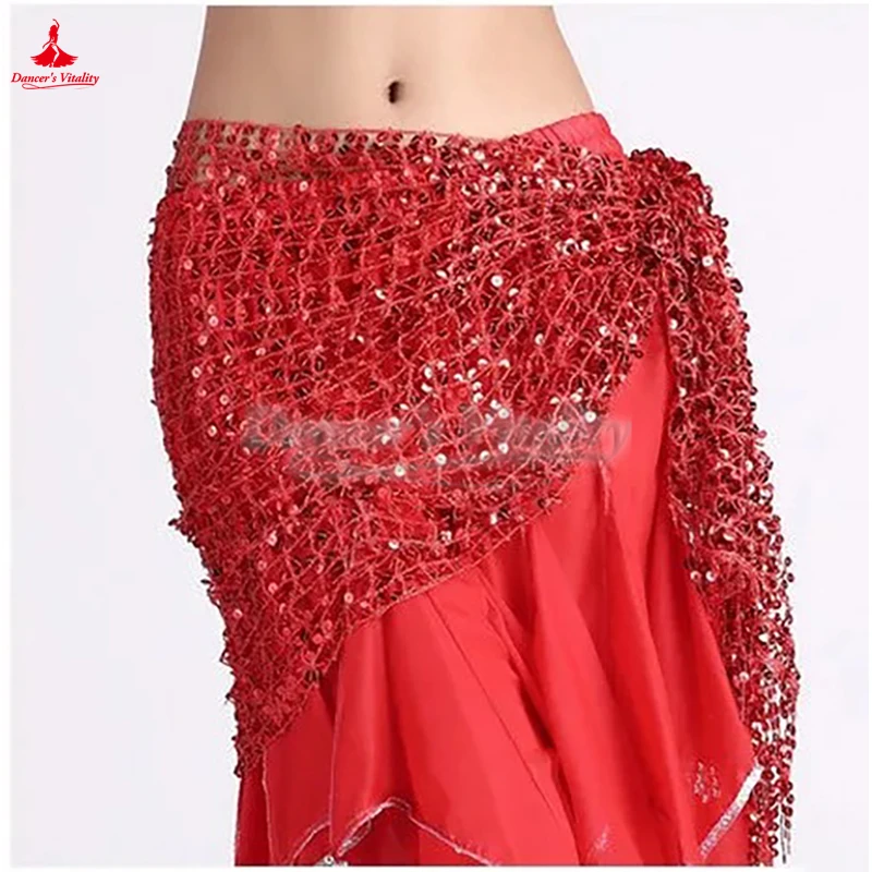 Nuevo estilo de trajes de danza del vientre, lentejuelas, bufanda de cadera para mujer, cinturones de danza del vientre