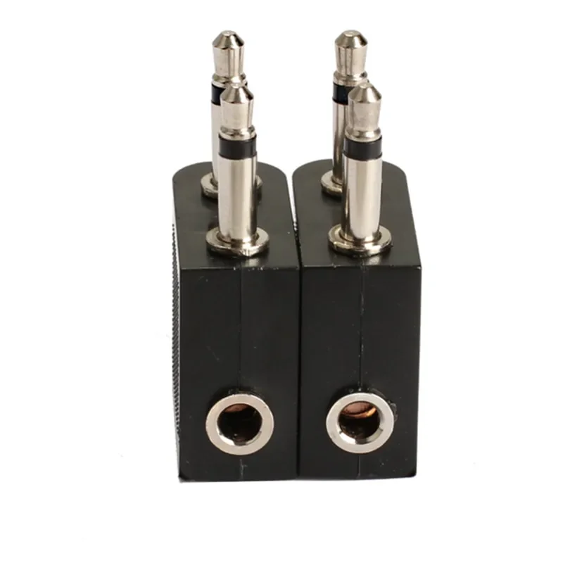 2pcs 3.5 mm to 2 x 3.5 mm Airplane Headphone Audio Jack Plug Adapter GDeals