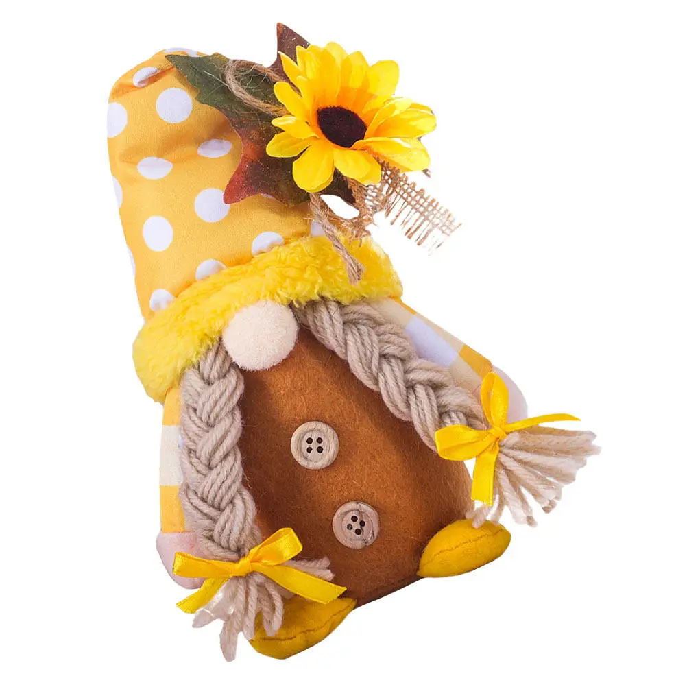 

Sunflower Gnome Decor Premium Handcrafted Adorable Garden Desktop Summer Festival Ornament Creative Sturdy Stone-Filled Stand