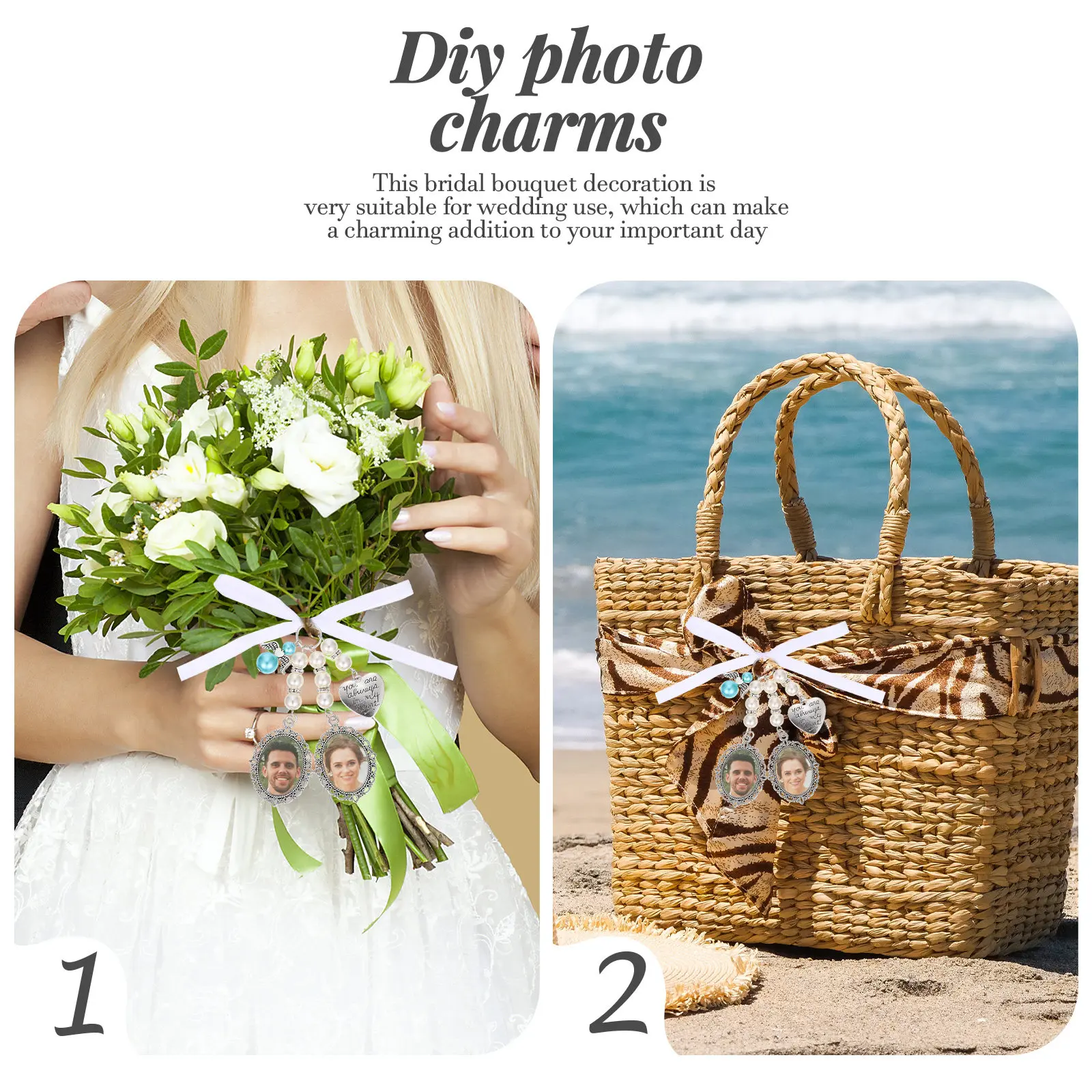 

2 шт. DIY подвески-сердца с жемчугом для свадебного букета, украшения для лент, фото-подвески, свадебные принадлежности, DIY фото-шармы
