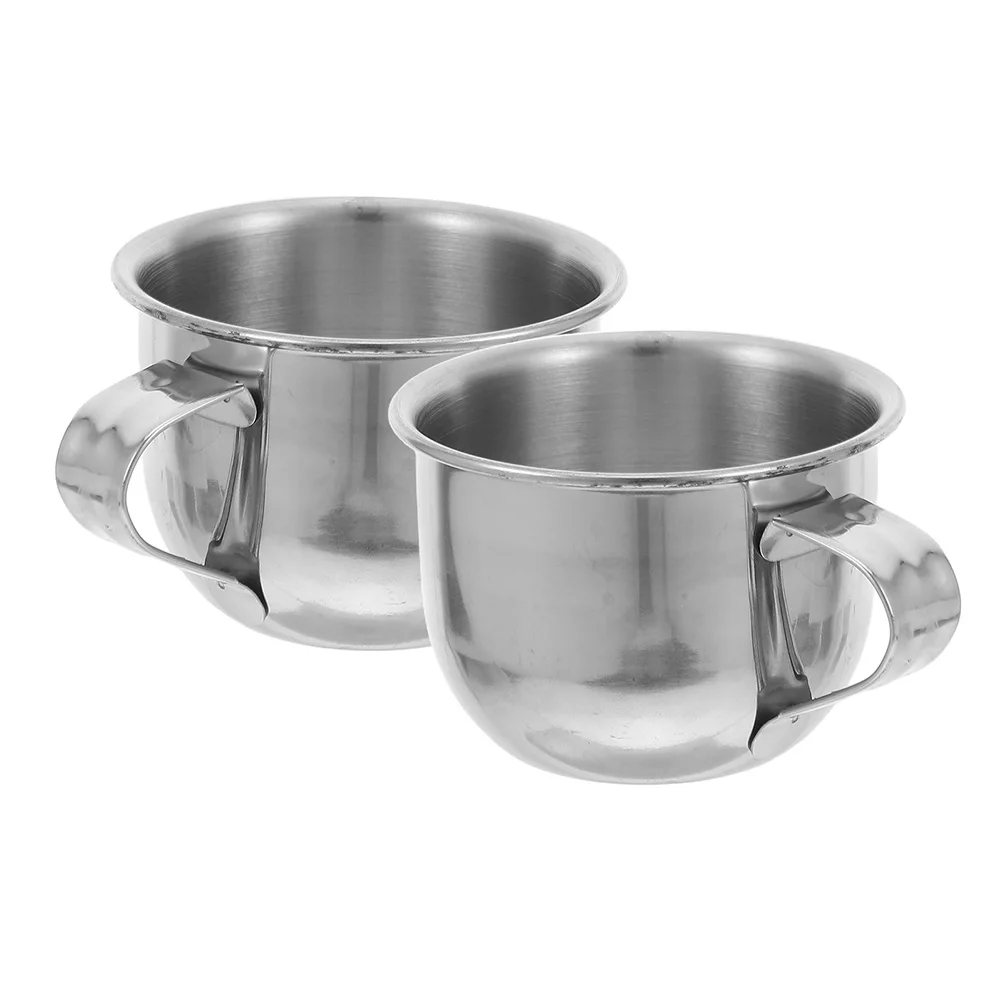 

2pcs Stainless Home Restaurant Wine Rustproof Drinkware Mini Rustproof Drink Plum Drink Tea Cup Wine Cup Sake Mug