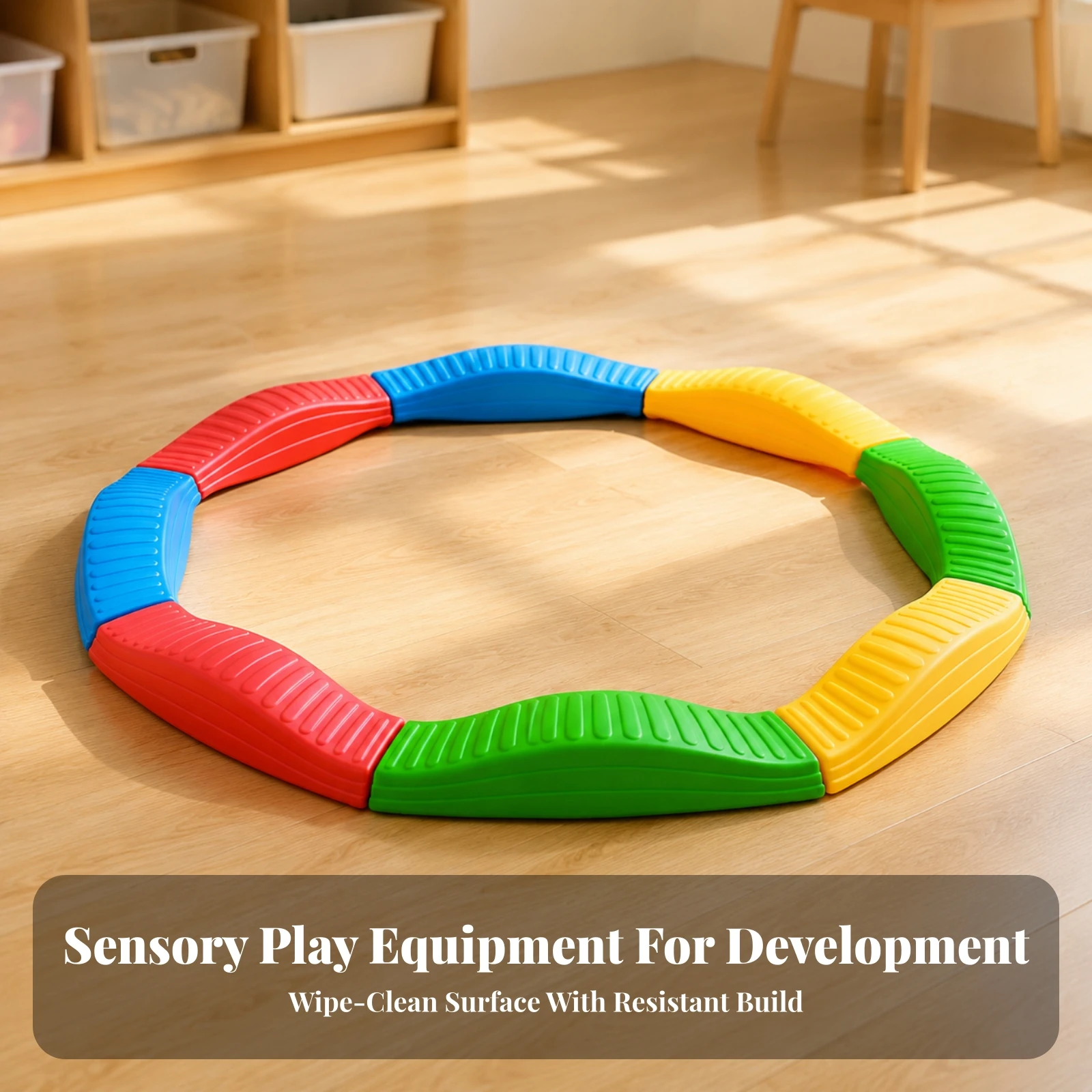 Children's Sensory Balance Board Indoor Modular Balance Board with Interlocking Sections Play Equipment Stable Sturdy