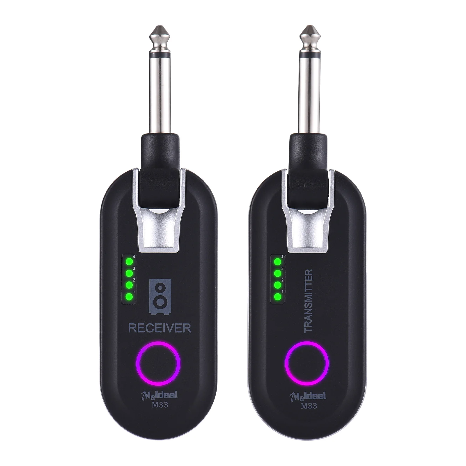 

2.4G Wireless Guitar System Rechargeable 230 Degree Rotatable Plug 6.35mm Plug Guitar Transmitter Receiver Set Real-time