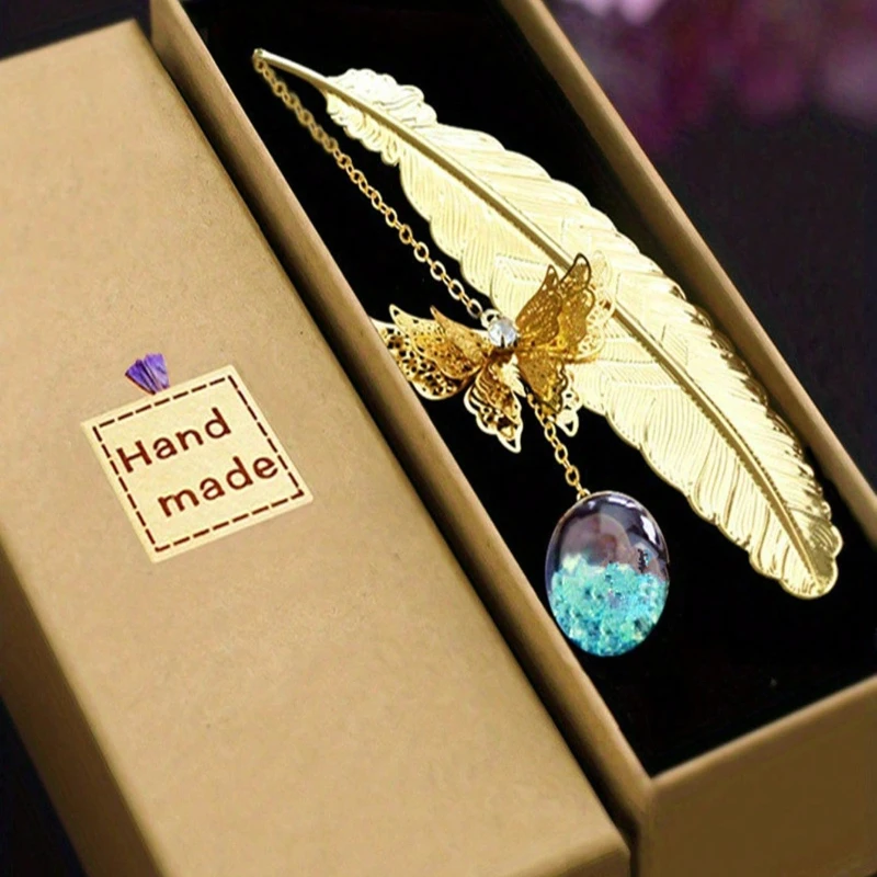 صندوق هدايا كلاسيكي من المعدن الصيني المرجعي Avec Plumes Et Papillons Mode Papeterie Souvenir Pour Enseignants Et Amis Camarade #4