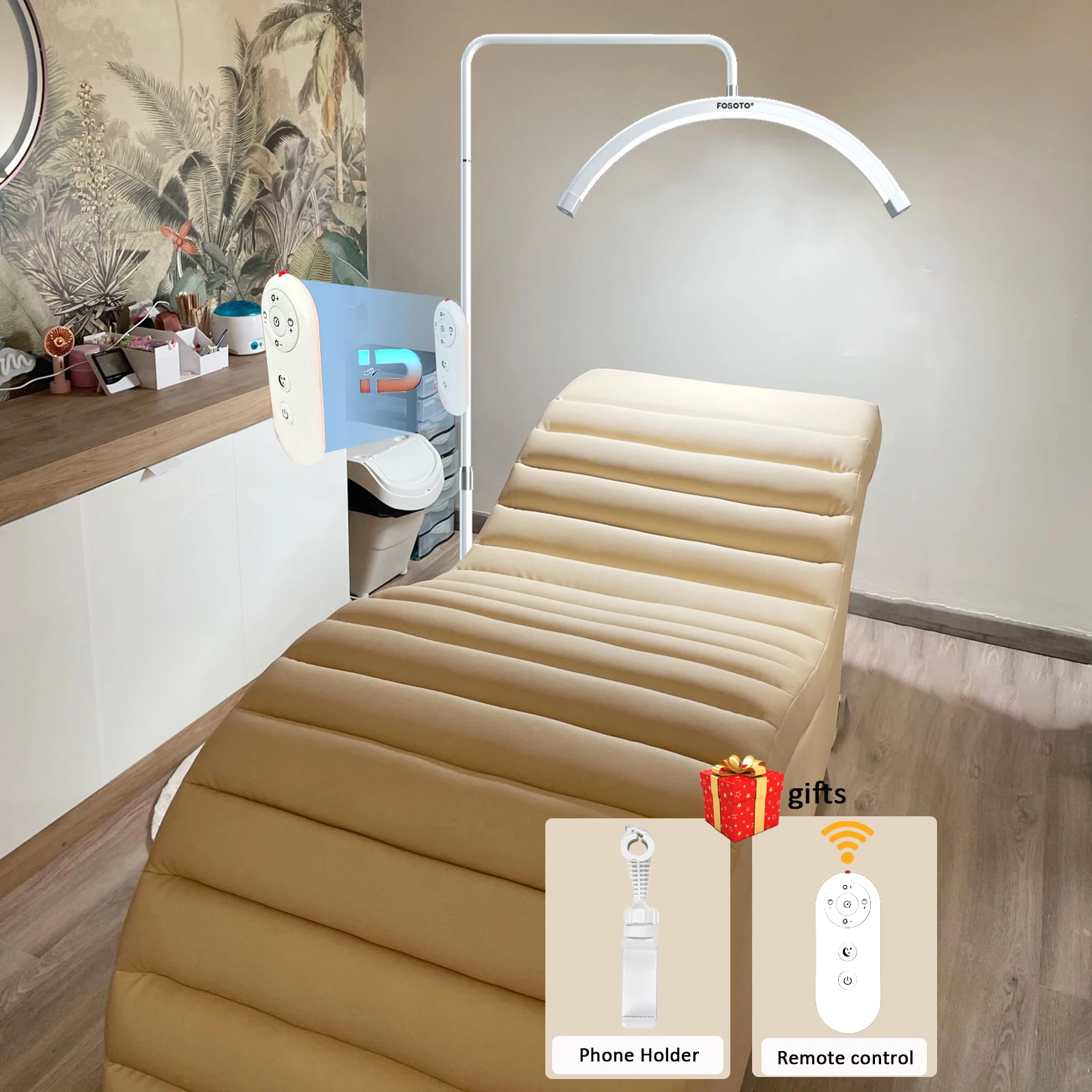 

Fusitu 28inch Cosmetic Light Extension Half Ring Floor Led Half- Moon Lamp With Remote control For Tattoo Beauty Salon Eyelash