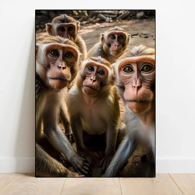 Funny Animals Selfies Dog Alpaka Kangaroos Sloth Monkey Posters and Prints Canvas Printing Wall Art Picture for Room Home Decor