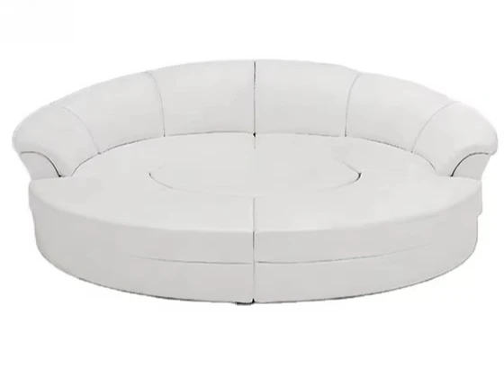 

Современный модный стиль, секционный кожаный круглый диван-кровать, лучшее качество, мебель для гостиной, дизайн дивана