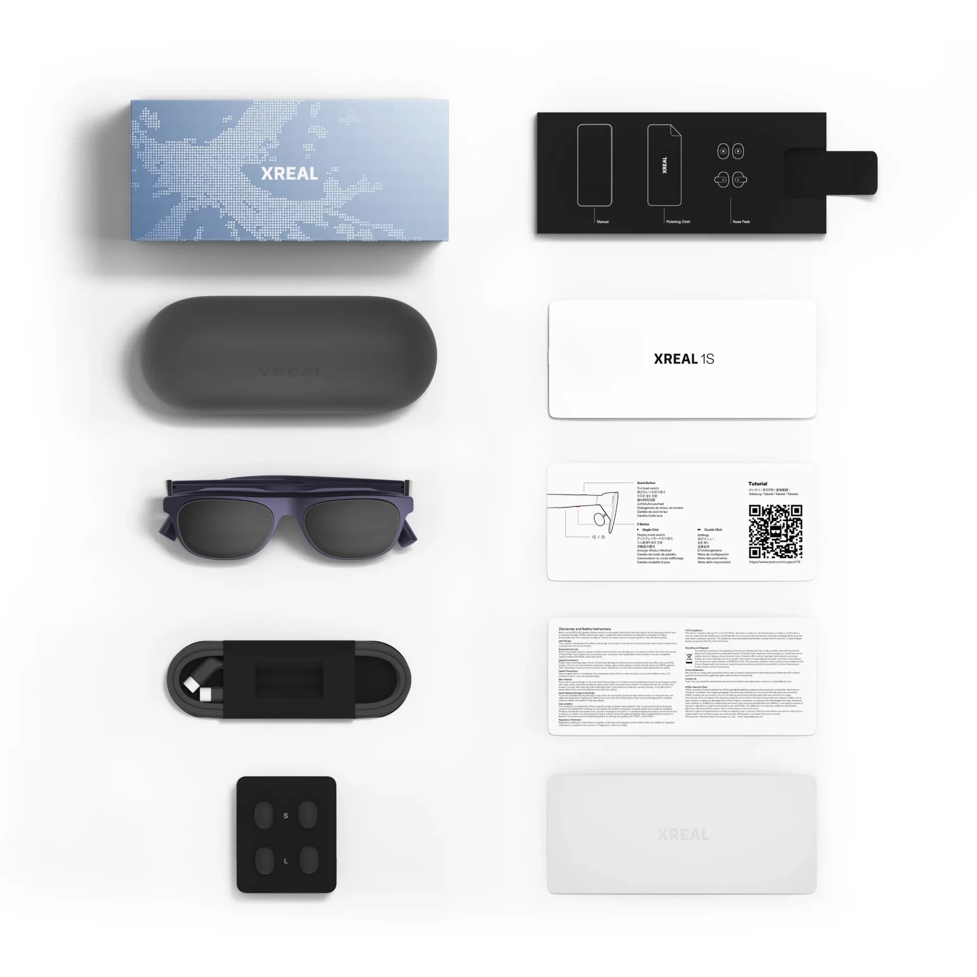 Xreal 1S AR-bril |     Xreal 1S AR-bril - XR slimme bril met 500 inch virtueel scherm, 3DoF, echte 3D, draagbaar HD-scherm, X1-chip - compatibel met iPhone 17/16, Switch, handhelds, vergelijkbaar met