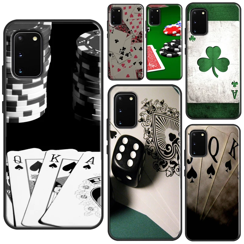 Poker Playing Cards Phone Case For Samsung Galaxy S20 FE S21 Ultra Note 20 10 S8 S9 S10 Plus S22 Ultra Cover