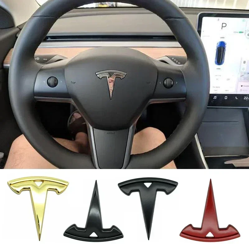 

5,5x5,5 см накладка на руль автомобиля, наклейка для Tesla Model 3 S X Y, металлические наклейки для ремонта интерьера, аксессуары для модификации
