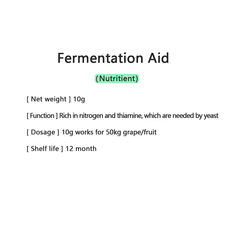 10g Yeast Nutrient Fermentation Aid Home Brew Alcohol Wine Making Used Oenoloyg Nutrition for Yeast Products