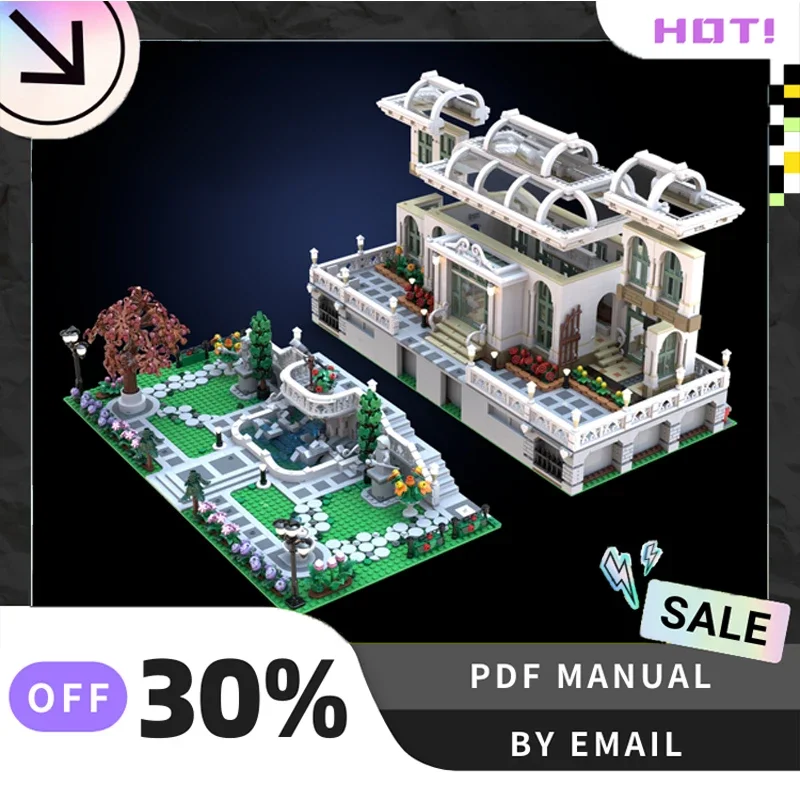 [2398PCS] MOC Personalizzato Grande Palazzo Botanico Giardino Creativo Building Blocks Set STEM Giocattoli FAI DA TE Modello di Costruzione Kit Regali