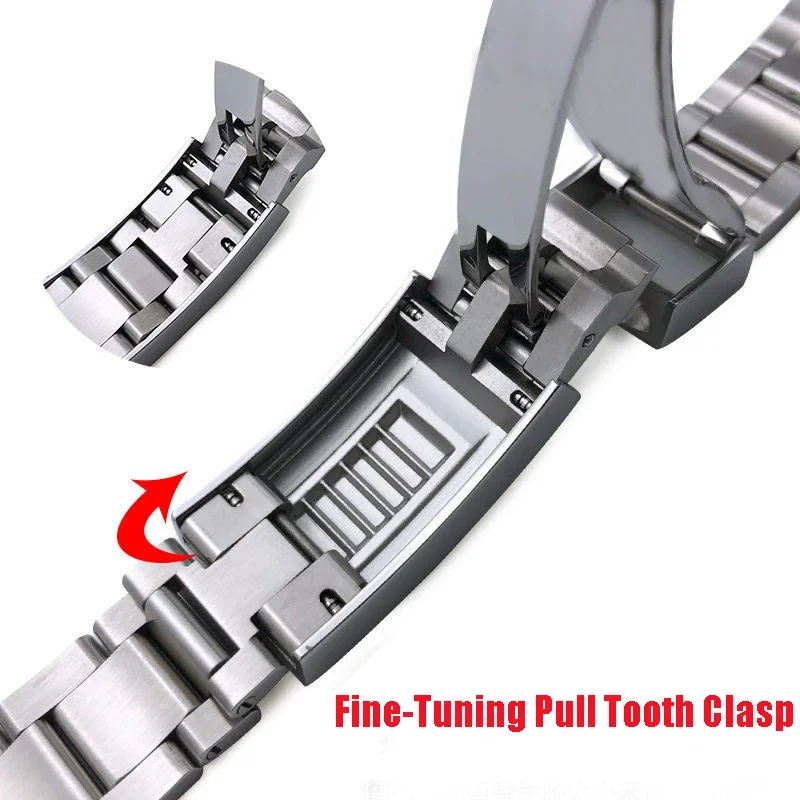 904 Watch accessories For Rolex SUBMARINER DAYTONA SUP GMT Men Fine-Tuning Pull Button Clasp 20mm 21mm Stainless Steel Chain