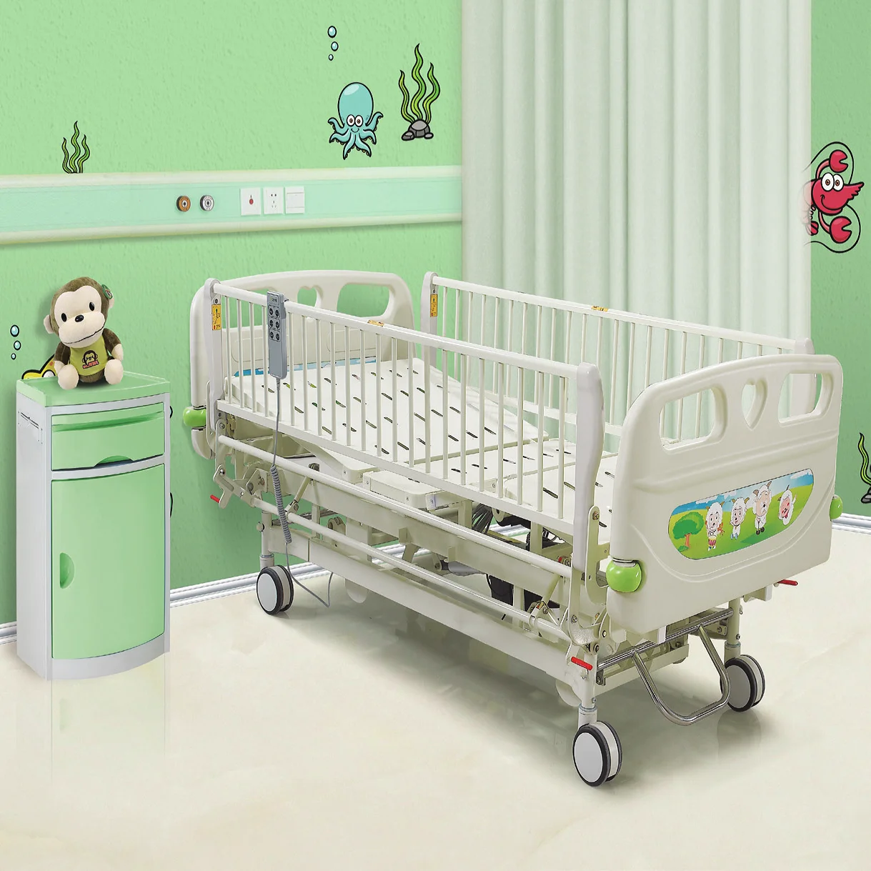 Hospital Clinic Patient Nursing Care 3 Function Medical Bed  Children ICU Pediatric Electric Bed