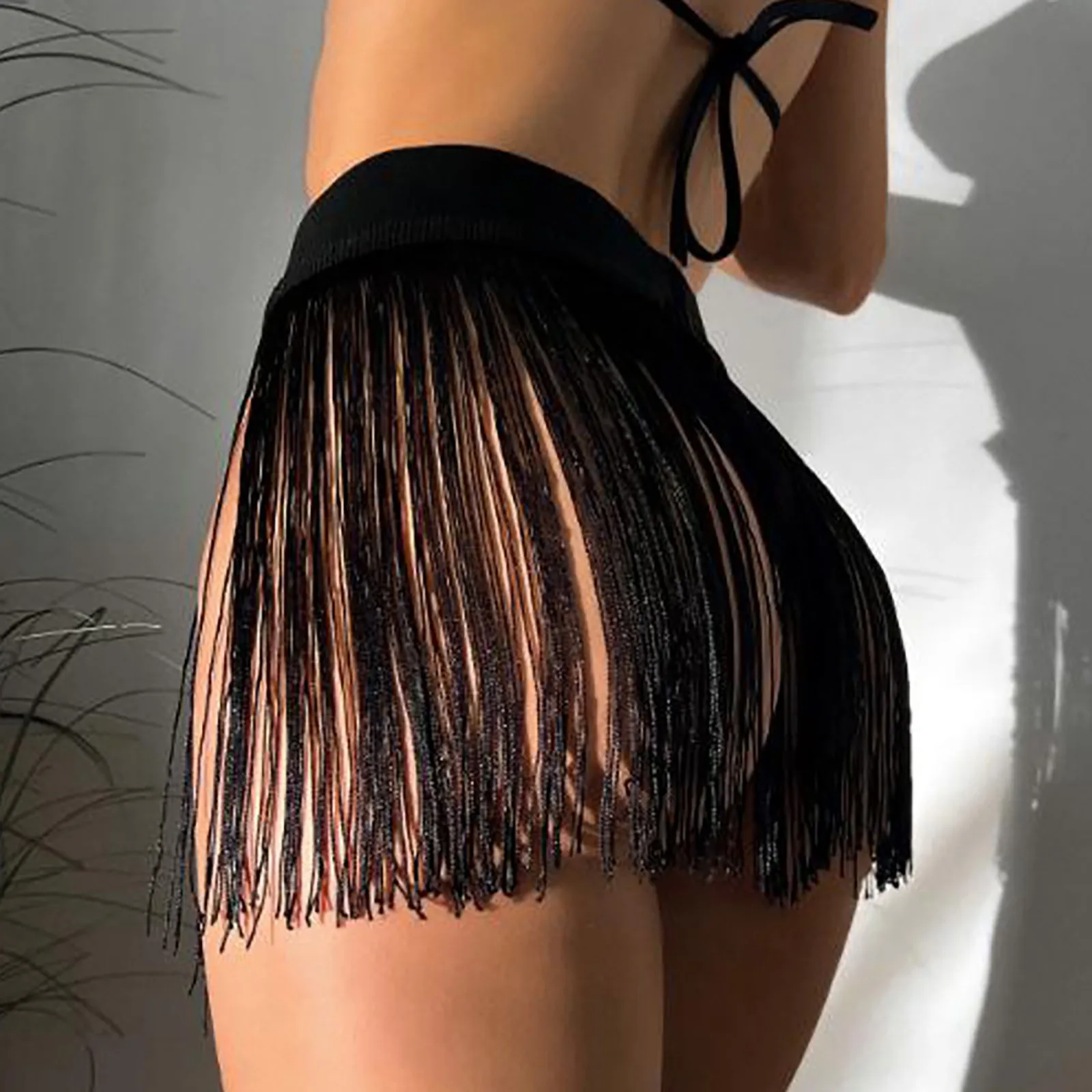 Women\'S Beach Tassel Small Short Skirt Bikini Beach Vacation Swimsuit Half Cover Skirt