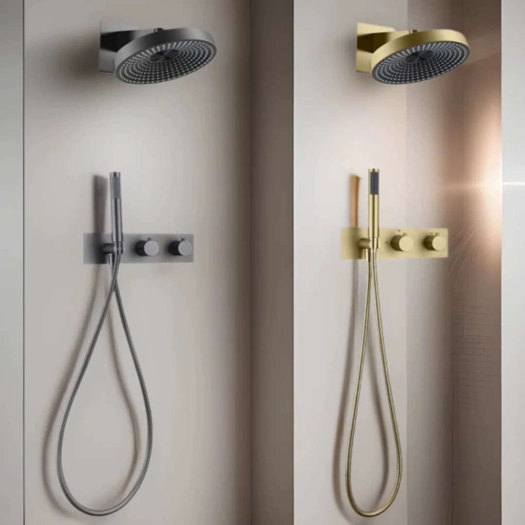 Multifunction Brushed Gold Bathroom Shower Faucet Concealed Grey Rainfall Shower Faucet Ceiling Black Bath Shower Mixer