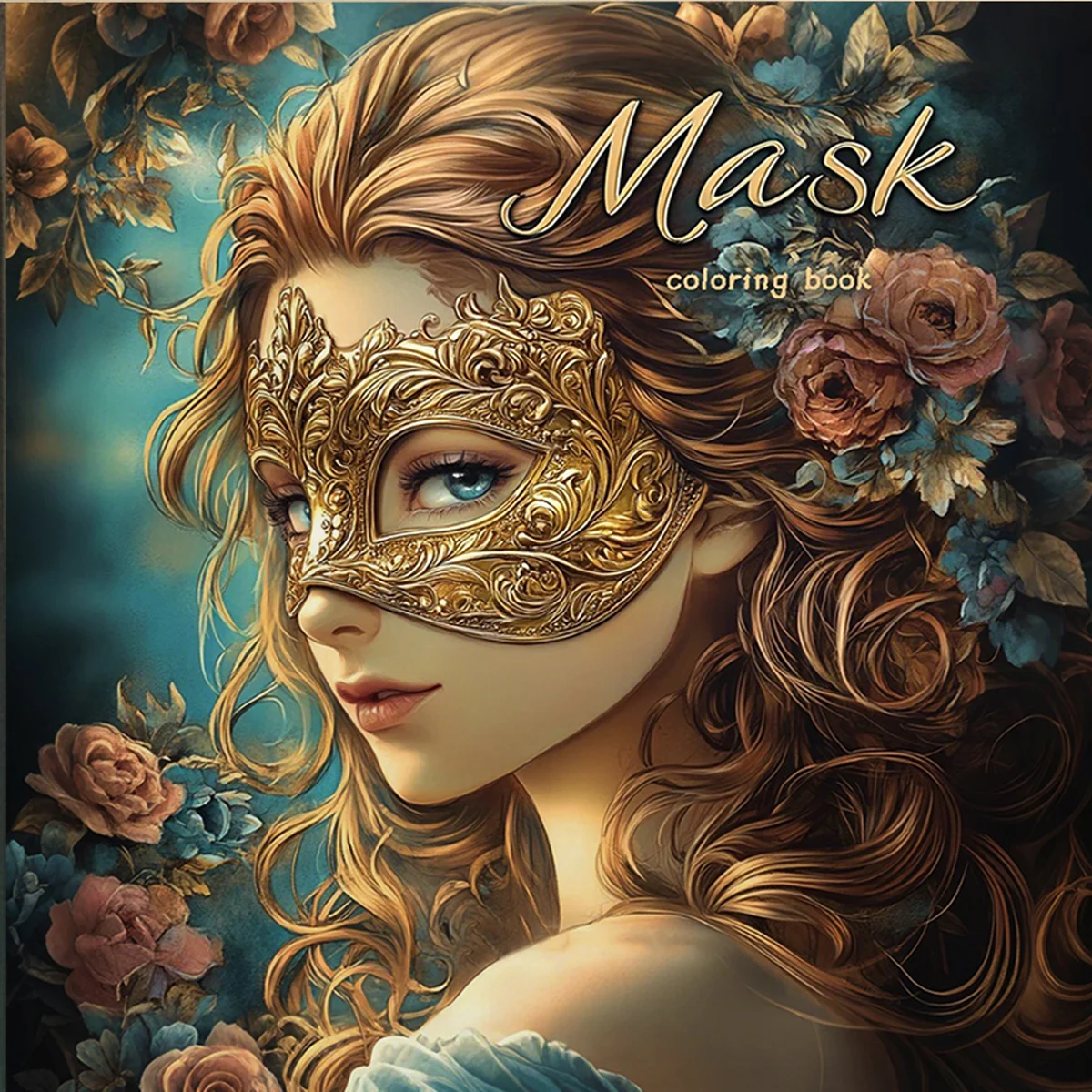 1PC Adult Mask Girl Coloring Book with 24Page Adult Picture Book For Relieve Stress Kill Time Graffiti Painting Drawing Art Book