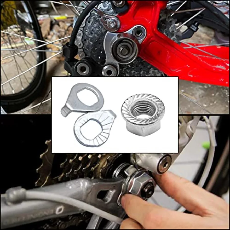 12 قطعة صواميل محور عجلة الدراجة ومجموعة غسالات السلامة 3 مقاس M8 M9.5 M10 صواميل محور الدراجة ملحقات أجزاء الدراجة الأمامية