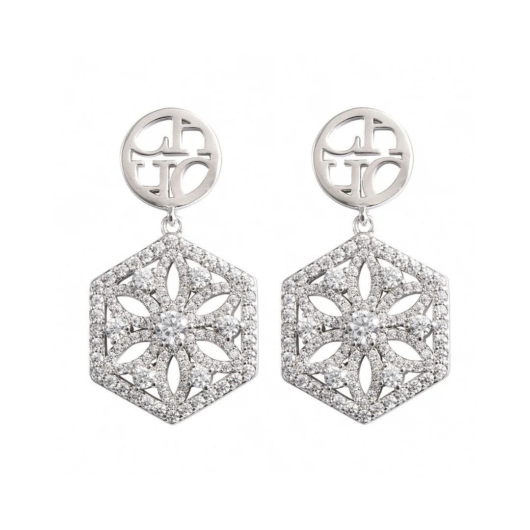 CHHC 2026 خمر الجوف التدريجي إلكتروني وأقراط للنساء ، كامل زركونيا ريترو أنيقة الأذن مجوهرات هيبوالرجينيك موضة هدية #2