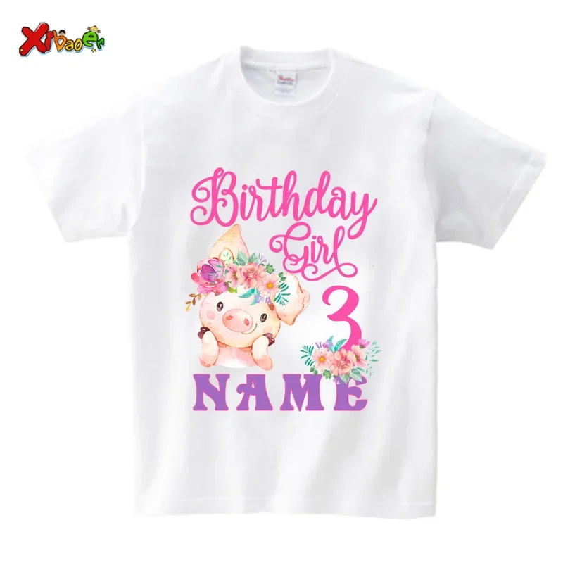 Custom Pig Family Birthday Shirt Cute Little Pig Shirts Famili T Shirt Matching T-Shirt 3st 4th Party Clothes Outfit Custom Name