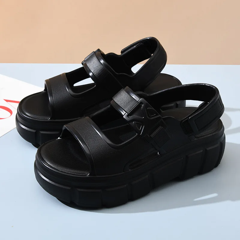 2025 صنادل أرضية للنساء أحذية الصيف الأنيقة عدم الانزلاق الأشرطة قابل للتعديل نعال شاطئ في الهواء الطلق الارتفاع تعزيز الشرائح