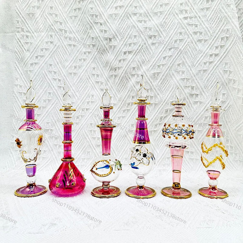 Egyptian Characteristic Flavor Bottle 13cm Essential Oil Bottle Glass Jewelry Ornament Diffuser Jewelry Travel Souvenirs