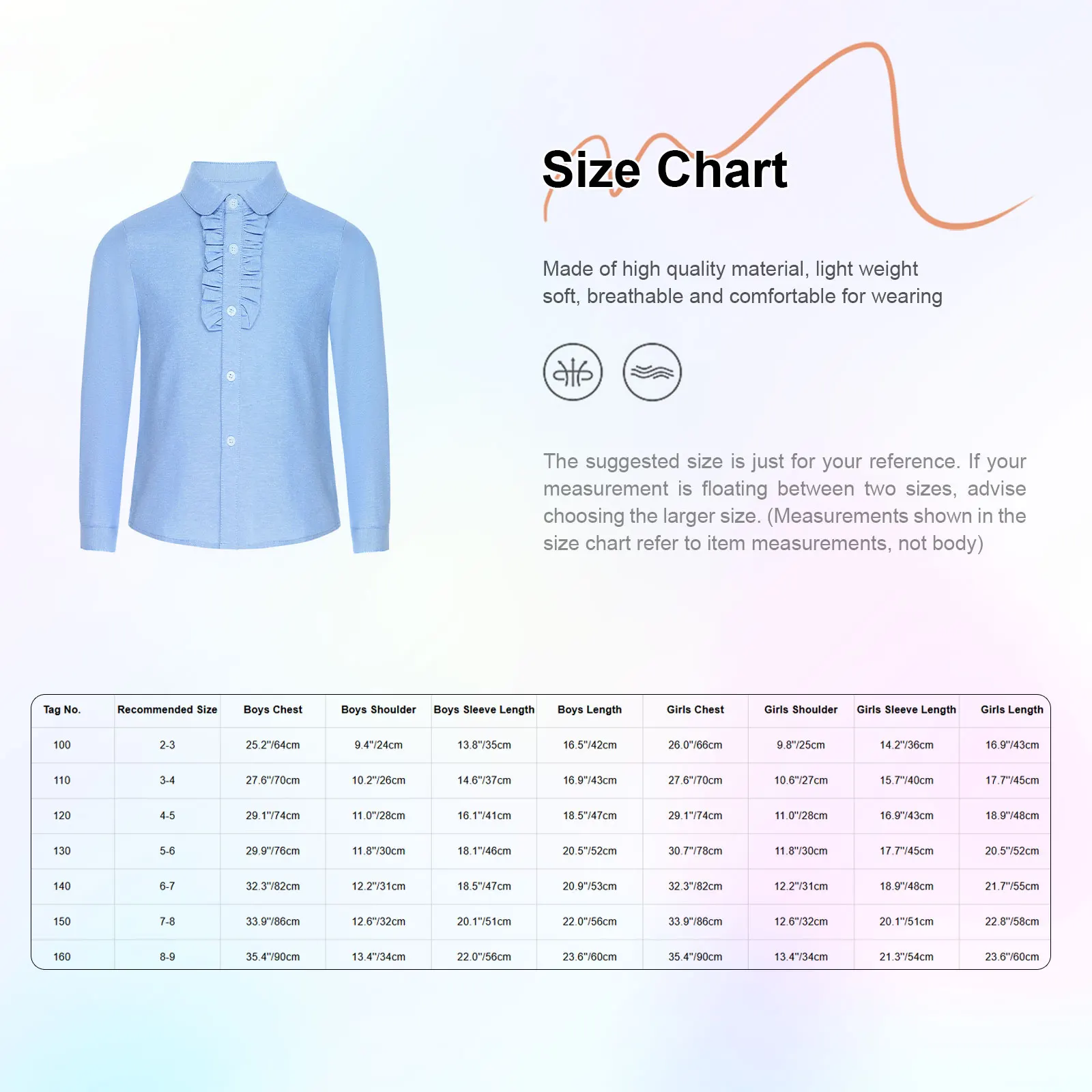 Camicie per bambini, ragazzi e ragazze, uniforme scolastica, maniche lunghe, camicia abbottonata, vestiti per bambini, per magliette da scuola, abbigliamento casual quotidiano