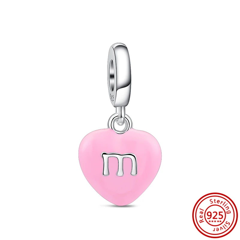 Fashion Charms Pink Color Series Bead 925 Sterling Silver Butterfly Heart Motorcycle Candy Pendent Fit Original Pandora Bracelet