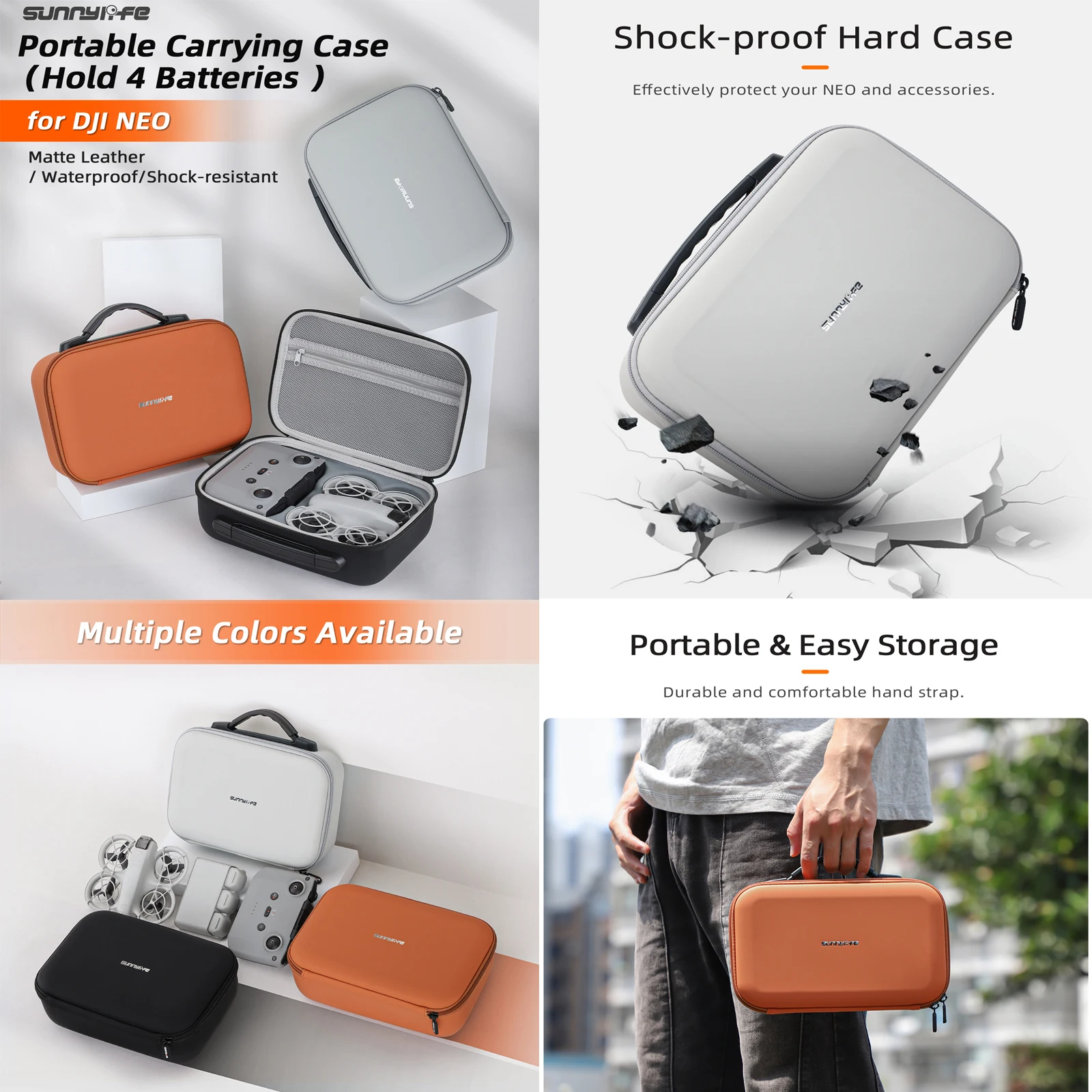 

Sunnylife Storage Bag for DJI NEO Drone Controller Battery All In One Carrying Case Box EVA Hard Handbag for DJI NEO Accessories