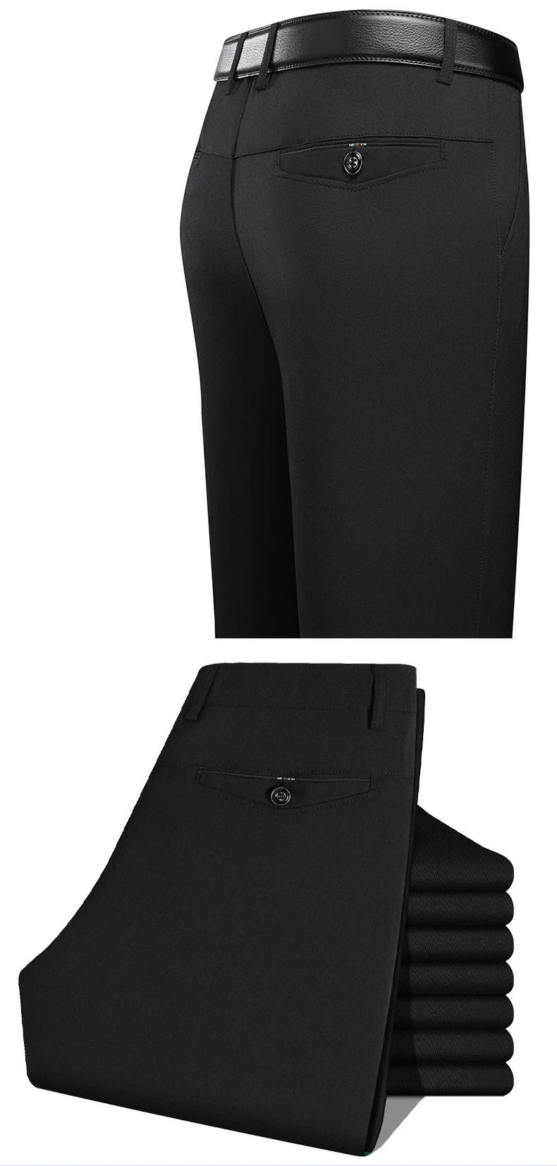 2026 Herren Anzughose Gerade Geschnittene Hose Frühling Sommer Herren Arbeitsanzughose Ehemann Vater Schwarz Grau Formelle Hose – Detail 3