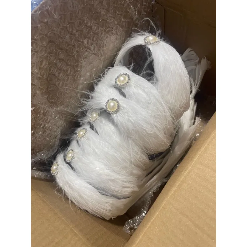 Couvre-chef en plumes de Ballet du lac des cygnes pour femmes, couvre-chef de princesse fait à la main, accessoires pour cheveux pour enfants et adultes, nouvelle collection